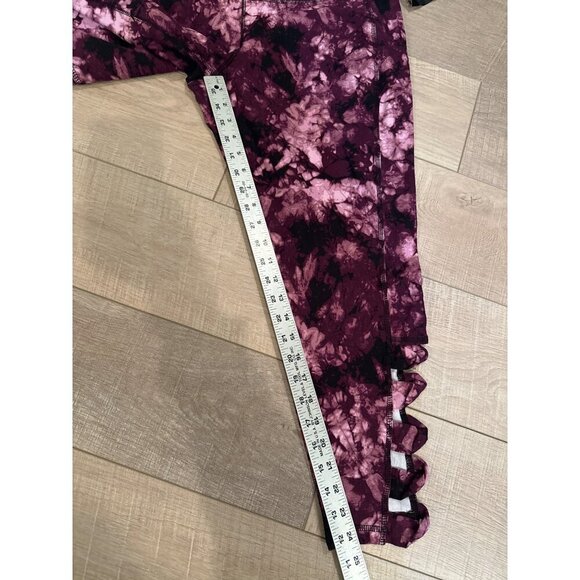 Lane Bryant Womens Tie-Dye Leggings With Lattice Hem Size 18/20 Pink/Black New - Picture 2 of 7